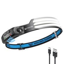 Smiling Shark LED Headlamp, 230Wide Angle 3*White Light Strips The Br