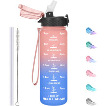 GOPPUS 500ml/17oz Kids Water Bottles with Straw Tritan Childrens Bottl