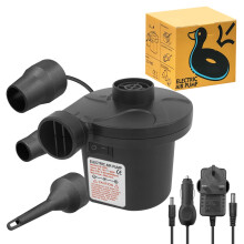 Jsdoin Electric Pump for Inflatables with 3 Nozzles, AC 240V/DC 12V 50