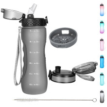 OLDLEY 750ml/25oz Water Bottles with Straw - Leakproof Tritan Plastic