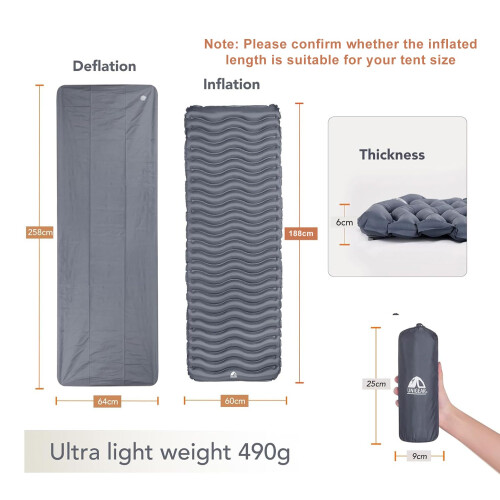 Unigear Ultralight Inflatable Sleeping Pad, Compact Air Camping Mat,Li 1