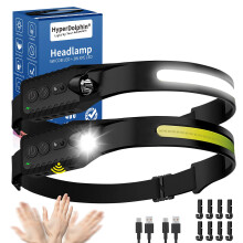 Head Torch Rechargeable [2 Pack], 400 Lumen Waterproof LED Headlamp wi