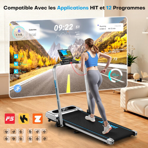FOUSAE Treadmill, 5 in 1 Treadmills for Home Foldable with App Compati 1