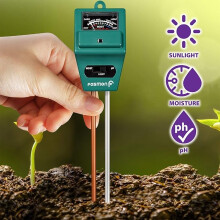 Testeur de sol (3 en 1) : pH-mètre, capteur d'humidité du sol, lumière, mesure du pH pour jardin, pelouse, ferme, plantes, fleurs, légumes, etc.