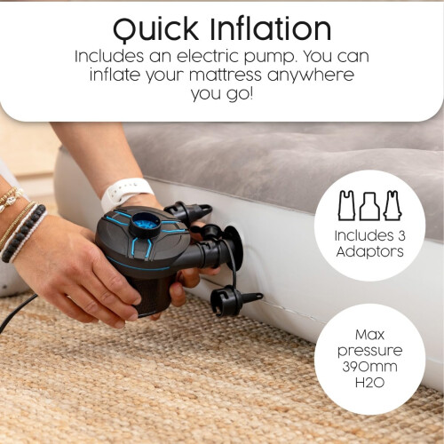 Bestway Bestway Premium Camping Single Airbed with Handheld Electric Pump, Sin 2