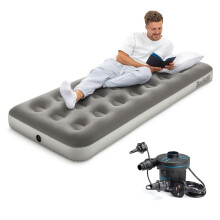Bestway Premium Camping Single Airbed with Handheld Electric Pump, Sin