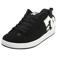 DC Shoes Court Graffik Womens Skate Trainers in Black White - 8.5 UK