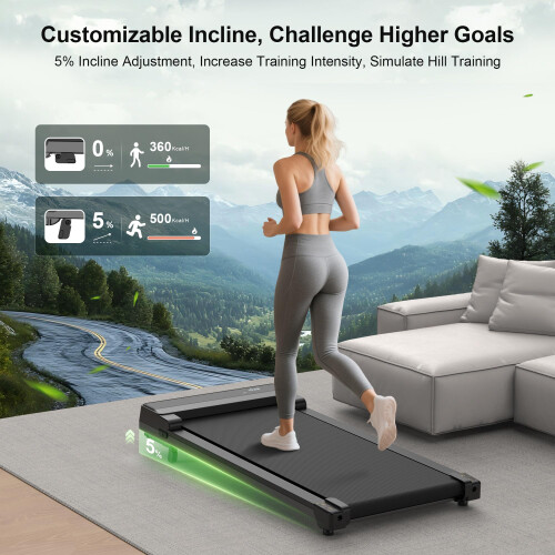 Walking Pad Treadmill with 5% Incline - Under Desk Running Machine Mat 1