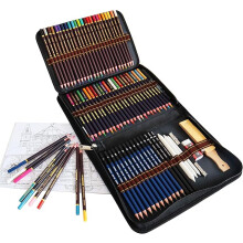 Crayons de couleur Ensemble de crayons, ensemble d'art de 72 pièces comprenant des crayons de couleur, des crayons à croquis