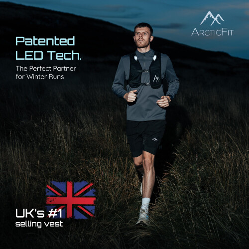 ArcticFit LED Running Vest - Adjustable Unisex Reflective Vest with Ph 1