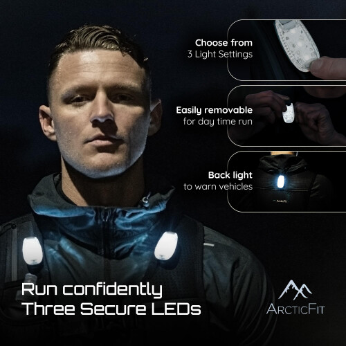 ArcticFit LED Running Vest - Adjustable Unisex Reflective Vest with Ph 2