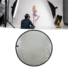 Silber Weiß 2-in-1 80cm Tragbarer Fotografie-Reflektor für Live-Beleuchtung