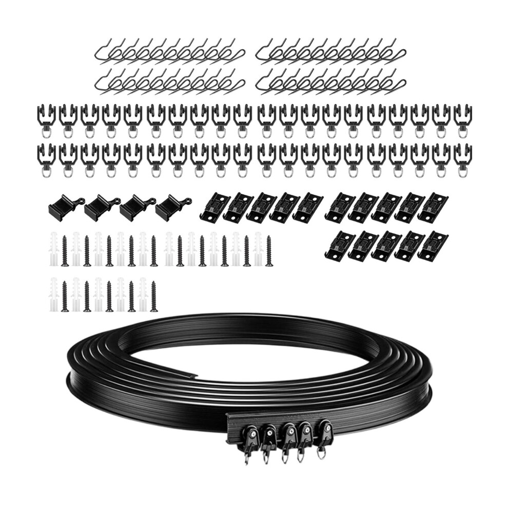 (Black, 5 Meters) Flexible Curtain Track Kits RV Curtain Spacer for Household Window-image-OPC-PJZDBMW-NEW