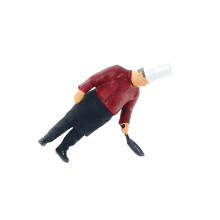 (Red, Chef de Cuisine) Cook Chef Figurines Building Scene 1:64 Scale Painted Figures Chef 3