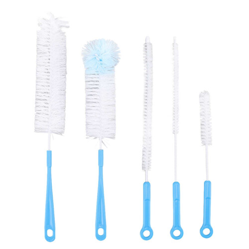 Lebensmittelgeeignete Flaschenbürstenset mit langem Griff – 5 Arten, Blau 1