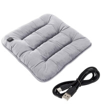 (Grey) Car Home Portable Heated Seat Cushion Pad Heated Mat Seat Warmer USB