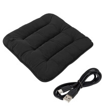 (Black) Car Home Portable Heated Seat Cushion Pad Heated Mat Seat Warmer Warm