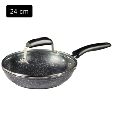 (24CM Granite Pan & Lid) Aluminium Non Stick Saucepan Ceramic Induction Base Frying Pan