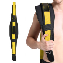 Atmungsaktiver Sport-Gewichthebergurt Schwarz & Gelb XL 104-110 cm