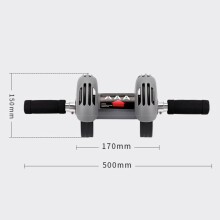 Doppelte Räder Rückprall Bauchroller – Fitness-Übungsausrüstung, Grau