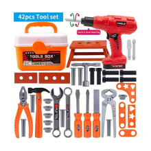 (Orange And Black, 42PCS-Tool Set) Pretend Play Tool Box Toy for Enhance Hands-on Ability, 42pcs/set Simulated Tool Kit Toy for Teenagers and Adults