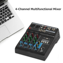 4-Kanal Mini-USB-Mixer mit Soundkarte & BT-Effekten, 180*150mm