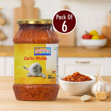 Ashoka Garlic Pickle 500g (Pack of 6) | Authentic Indian Spicy Garlic Pickle in Olive Oil