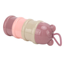 Baby-Milchpulverspender mit 3 Schichten, tragbar, hellrosa, 300 ml