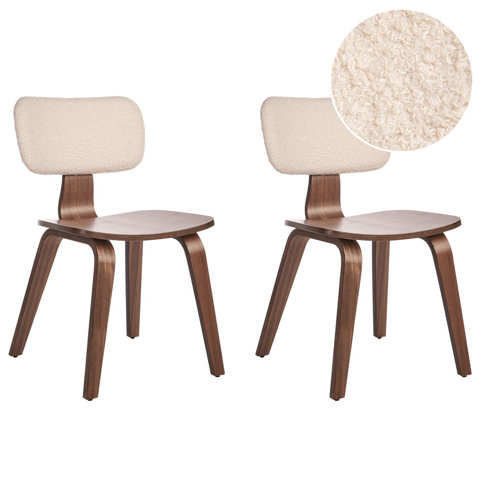Set of 2 Dining Chairs LUCINDA Wood Dark Brown
