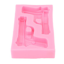 Rosa 3D Waffen Silikonformen für Schokolade, Süßigkeiten & Backen, ungiftig