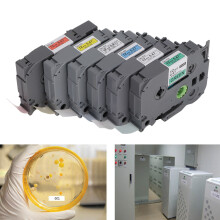 6er-Pack 12mm Klarer Etikettenband für Label Maker, 8m für PT-Modelle