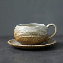 (Egg-shaped coffee cup - kiln-fired white) Creative Unique Retro Glazed Latte Cup, High-End Cafe Crackle Cup, Asymmetric Shape Thick Ceramic Water Cup with Full Functionality coffee  mug