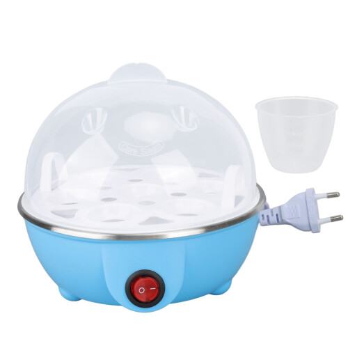 7-Egg Automatischer Eierkocher, 350W, Blau, 15cm hoch 1