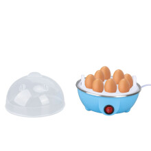 7-Egg Automatischer Eierkocher, 350W, Blau, 15cm hoch