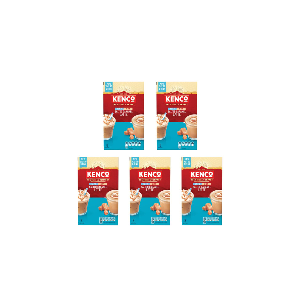 Kenco Iced Hot Salted Caramel Latte Sachets X8 Pack Of 5 Total 40 Sachets