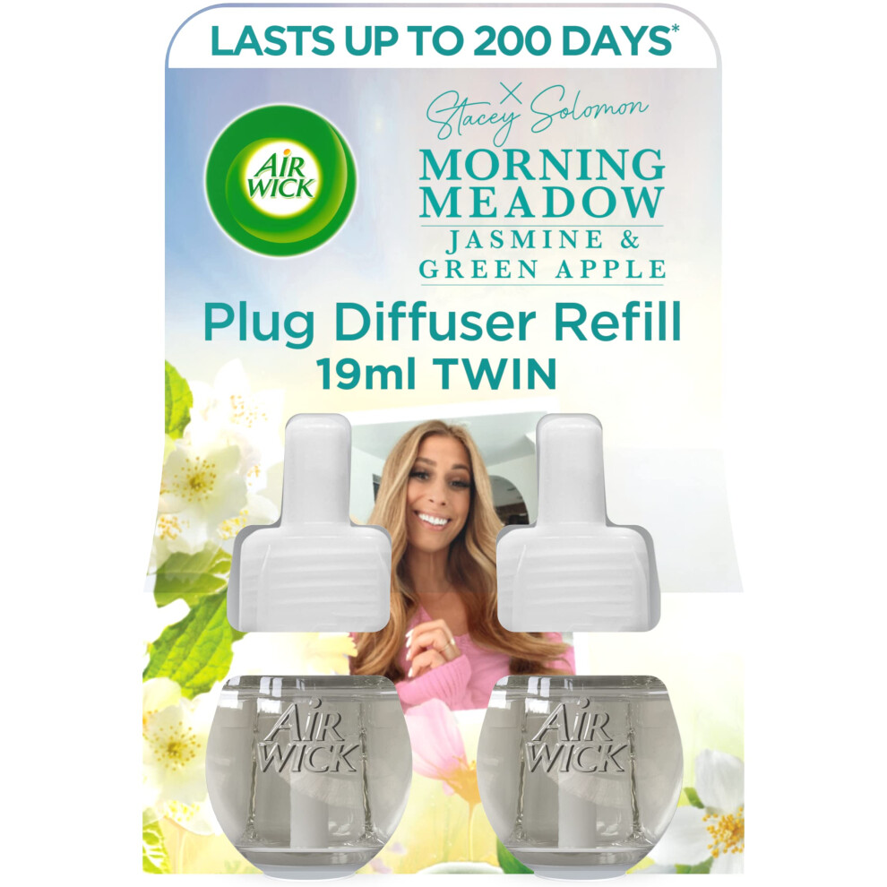 Air Wick Plug in Diffuser Twin Refill Morning Meadow Pack 2 x 19ml Long Lasting Fragrance Lasts up to 200 Days Plug in Air freshener-image-OPC-PJZDY8P-NEW