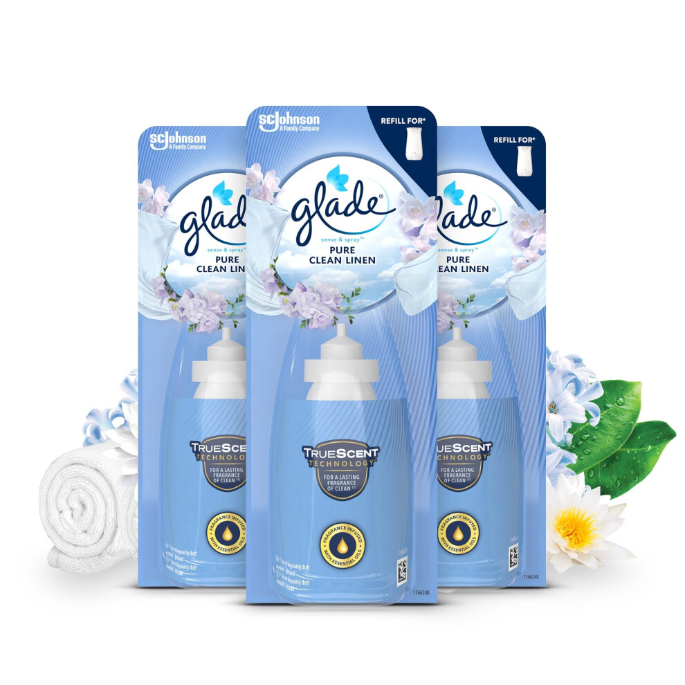Glade Sense  Spray Air Freshener Refill Motion Activated Automatic Room Spray and Odour Eliminator for Home Clean Linen 3 Refills 3 x 18ml-image-OPC-PJZDYCY-NEW