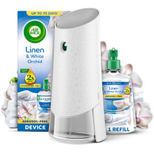 Air Wick Linen White Orchid AerosolFree Automatic Spray Kit Lasts up to 70 Days Air Freshener