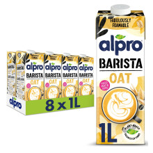 Alpro Barista Foamable Oat PlantBased Long Life Drink Great for Coffee Foam Vegan Dairy Free Lactose Free 1L Pack of 8