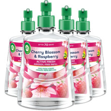 Air Wick Cherry Blossom Raspberry AerosolFree Automatic Spray Refill 228ml Pack of 4 Lasts up to 70 Days Air Freshener