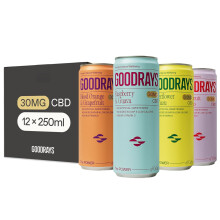 Goodrays  30mg Drink Mixed Pack  12 x 250ml Cans  Natural Flavours Low Calorie Vegan  4 Great Flavours  High Strength 30mgcan All Natural  Reduce Str