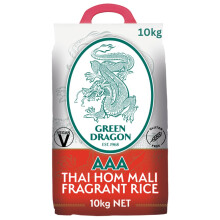 Green Dragon Thai Fragrant Jasmine Rice 10KG Thai Hom Mali AAA Premium Rice White Rice Chinese Ingredients Chinese Asian Cooking 10KG