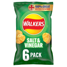 Walkers Salt Vinegar Multipack Crisps 6x25g