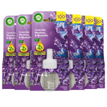 Air Wick Purple Lavender Meadow Plug In Electrical Air Freshener Refills 19ml Pack of 6 Lasts up to 600 days