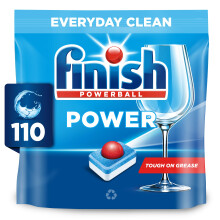 Finish Power Dishwasher Tablets 110 Tabs Fresh Scent Everyday Clean and Shine