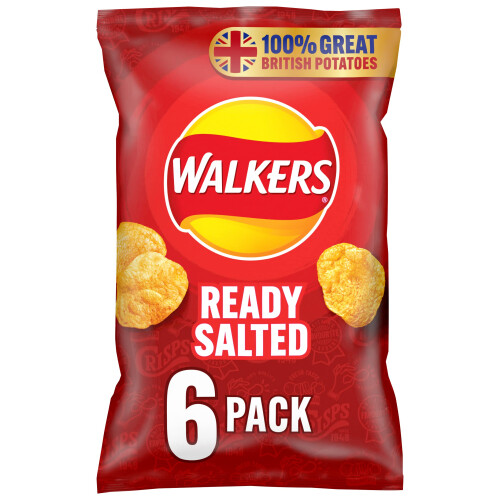 Walkers Walkers Ready Salted Multipack Crisps 6x25g