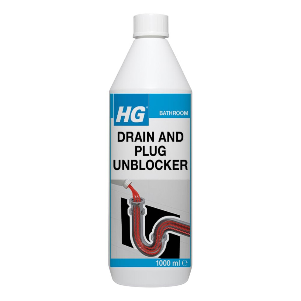 Hg Drain And Plug Unblocker – Fast Acting Drain Cleaner For Sinks Pipes Shower Traps 1L