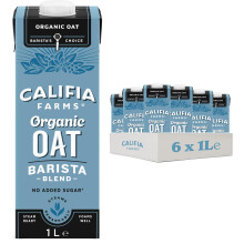 Califia Farms Organic Oat Barista Blend Lactose Free Dairy Free No Added Sugar Vegan Plant Based Drink 6 x 1L