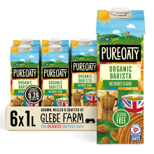 Glebe Farm PureOaty Organic Barista Oat Milk Vegan GlutenFree Milk Vegan Coffee Creamer High Protein Plant Milk with Calcium Vitamin B12 NonDairy 1