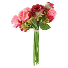 12pcs/lots Artificial Rose Flowers Wedding bouquet Thai Royal Silk flowers Home Decoration Party Decor（rose Red）